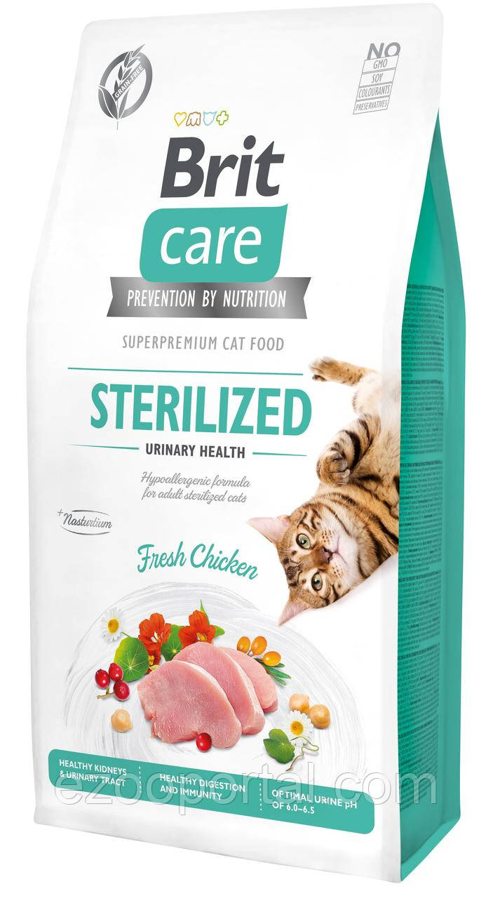 Сухий корм Brit Care для стерилізованих котів Cat GF Sterilized Urinary Health 7кг