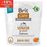 Brit Care (Брит Кеа) Dog Grain-free Senior & Light - Сухой беззерновой корм с лососем для стареющих собак 1 кг