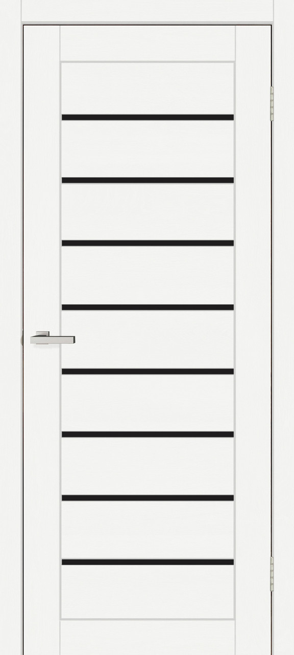 Двері міжкімнатні Doors Smart C018 Дуб меренго ПВХ (з чорним склом), фото 1