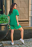 Зелений жіночий літній трикотажний костюм "Prosecco mood": футболка та шорти, фото 4