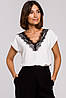 Жіноча блузка з вирізом та мереживом "Brenda"| Батал, фото 3