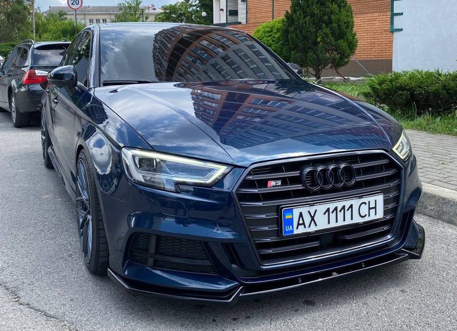 Спліттер Audi A3 8V S-Line / S3 8V (16-20) елерон тюнінг обвіс (V3)