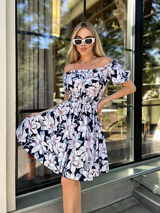 Легка квіткова жіноча міні сукня софт Smv8312, фото 1