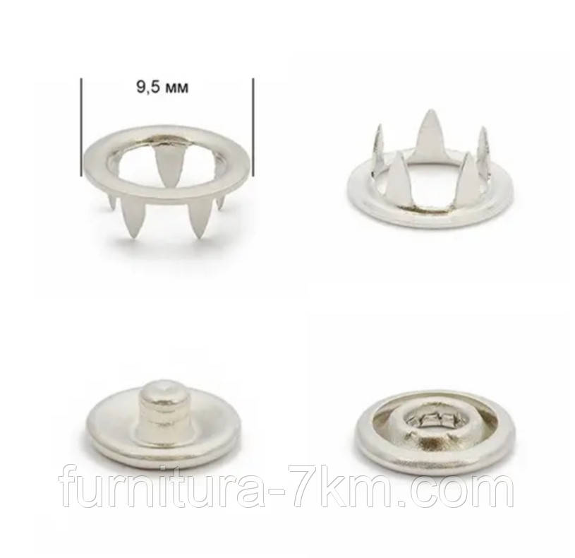 Кнопка "боді" (трикотажна), срібло 9,5 мм.
1440шт./упаковка., фото 1