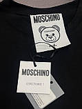 Футболка жіноча Moschino чорна з принтом модна бавовна стильна брендова Туреччина люкс, фото 3