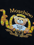 Футболка жіноча Moschino чорна з принтом модна бавовна стильна брендова Туреччина люкс, фото 4