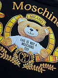 Футболка жіноча Moschino чорна з принтом модна бавовна стильна брендова Туреччина люкс, фото 5