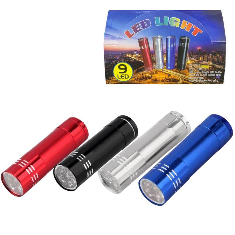 Ліхтарик на батарейках, 4 кольори, 24 штуки в коробці, фото 1