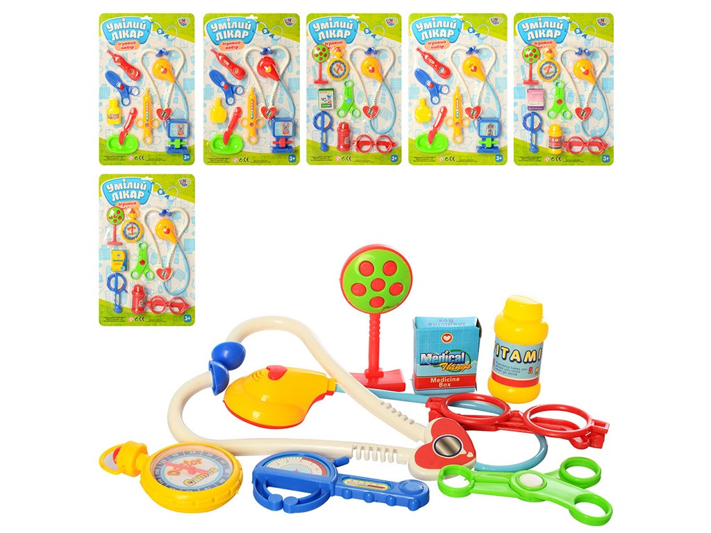 Набір Лікаря 3133, умілий лікар, дитячий ігровий набір врача, доктора, іграшка стетоскоп, шприц, окуляри, фото 1