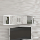 Полиця навісна з двома дверцями та осередками з боків з ДСП Ексклюзивні полиці на стіну 140 см шириною, фото 4