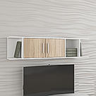 Полиця навісна з двома дверцями та осередками з боків з ДСП Ексклюзивні полиці на стіну 140 см шириною, фото 5