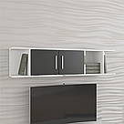 Полиця навісна з двома дверцями та осередками з боків з ДСП Ексклюзивні полиці на стіну 140 см шириною, фото 6