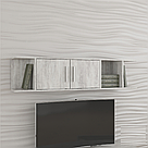 Полиця навісна з двома дверцями та осередками з боків з ДСП Ексклюзивні полиці на стіну 140 см шириною, фото 7