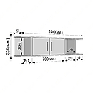 Полиця навісна з двома дверцями та осередками з боків з ДСП Ексклюзивні полиці на стіну 140 см шириною, фото 10