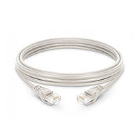 Патч-корд RJ45 3 м, мережевий кабель UTP CAT5e 8P8C, LAN, білий, швидкість до 1000 Мб/с, 24 AWG