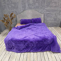Всесезонное Одеяло Cappone Травка Мех (плюшевое) 200X230 см Фиолетовая