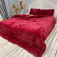 Всесезонное Одеяло Cappone Травка Мех (плюшевое) 200X230см Красная