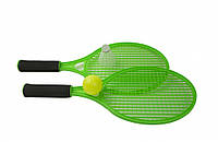 Детские ракетки для тенниса или бадминтона M 5675 с мячиком и воланом (Зелёный) от IMDI
