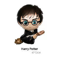 Шар фольгированный фигурный 72х47 см Гарри Поттер на метле Черный