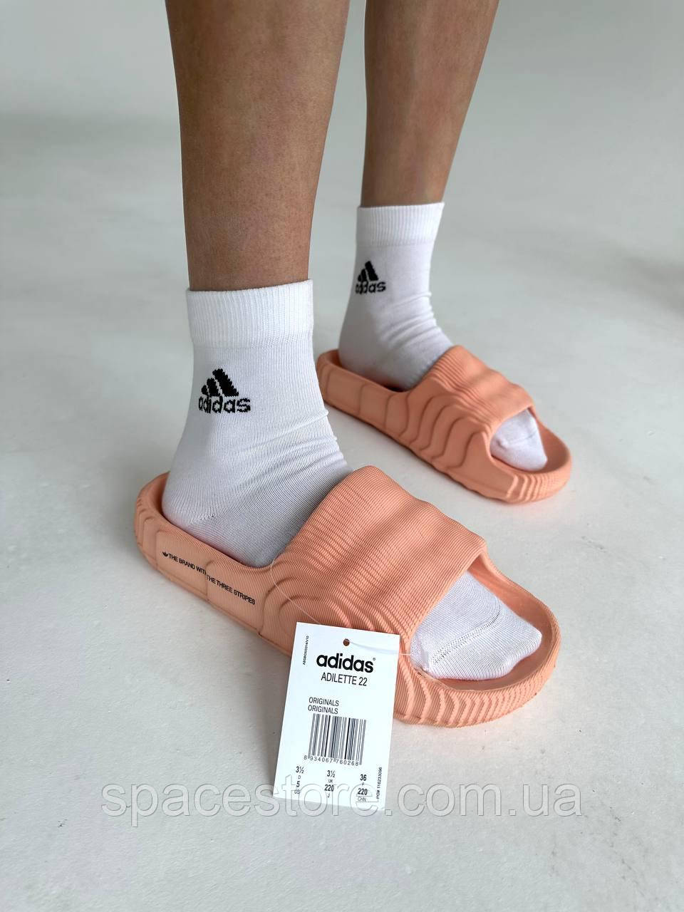 Жіночі шльопанці ADIDAS ADILETTE PEACH SLIDES персиковий єва тапки - фото 3 - id-p1854918037