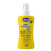 Солнцезащитное молочко-спрей Chicco Baby Moments SUN SPF50 150 мл (8058664155644)