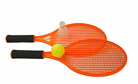 Дитячий набір для тенісу з м'ячем і ракеткою M 5675 Помаранчевий, World-of-Toys
