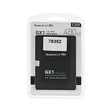 Жорсткий диск 2.5 SSD  480Gb Team GX1 Series, T253X1480G0C101, 3D TLC, SATA-III 6Gb/s, зап/чит. - 430/530мб/с