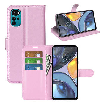 Чохол-книжка Litchie Wallet для Motorola G22 Light Pink