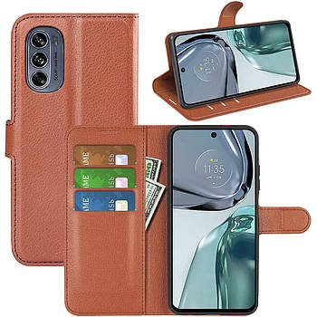 Чохол-книжка Litchie Wallet для Motorola G62 5G Brown