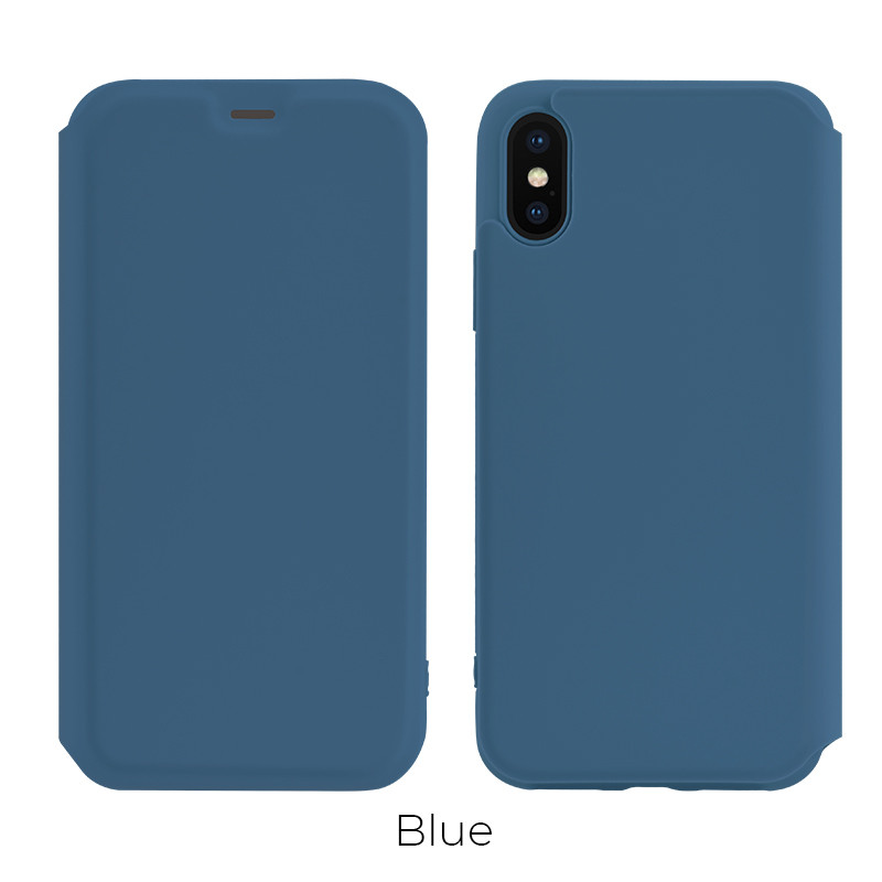 Чохол-книжка Hoco Colorful series liquid silicone case для Apple iPhone X/XS Blue