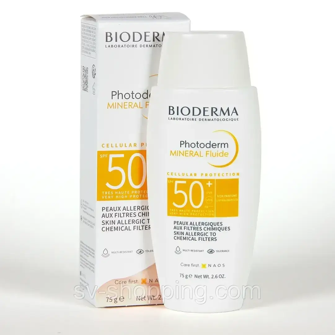 Сонцезахисний мінеральний флюїд для обличчя Bioderma Photoderm Mineral Fluid SPF50+ 75 мл