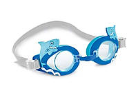 Детские очки для плавания "Акулы" Intex 55610, размером S. От 3 до 8 лет