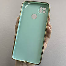 Чохол для Xiaomi Redmi 9C чохол із золотою окантовкою на телефон сяомі редмі 9с бірюзовий h7y, фото 3