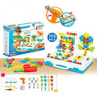 Игровой набор болтовой мозаики с дрелью и шуруповертом в чемоданчике Creative Puzzle Peg