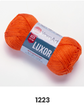 Нитки пряжа для в'язання бавовна мерсеризована бавовна LUXOR Люксор № 1223 - оранж