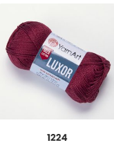 Нитки пряжа для в'язання бавовна мерсеризована бавовна LUXOR Люксор № 1224 -слива