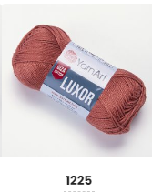 Нитки пряжа для в'язання бавовна мерсеризована бавовна LUXOR Люксор № 1225 - червоне дерево, фото 1