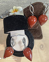 Серьги с  красной яшмой