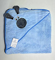 Полотенце уголок для купания детское Микрофибра, для младенца, простынь детская для дома, для купания Голубий