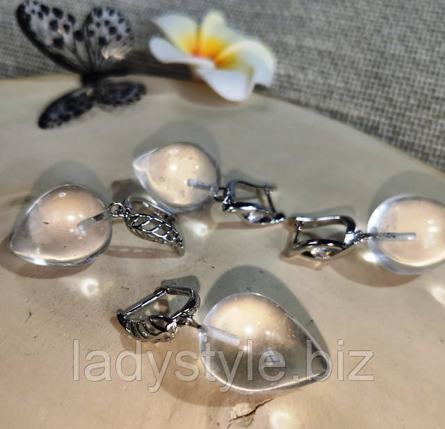 серьги горный хрусталь