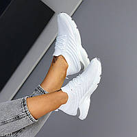 Білі текстильні жіночі кросівки, модні жіночі кросівки білі повсякденні, недорого, розмір 37 39