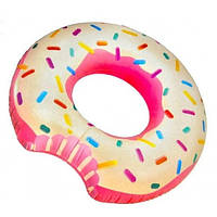 Надувной круг для детей "Пончик" Intex 56265 NP. Круг для девочек в виде пончика диаметром 107см, от 8 лет