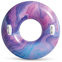 Фиолетовый переливающийся надувной круг для плавания "Волна" Intex 56267 NP. Круг диаметром 114см, от 9 лет