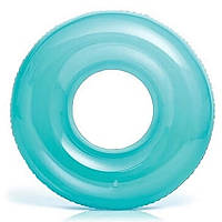Голубой детский надувной круг Intex 59260 NP. Однотонный круг для плавания диаметром 76см, от 8 лет