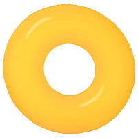Желтый надувной круг для детей Intex 59262 NP. Яркий однотонный круг диаметром 91см, от 8 лет
