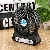 Маленький вентилятор настольный 3W "Portable rechargeable fan" Черный, мини вентилятор на аккумуляторе (TS)