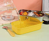 Ланчбокс зі сталевою ємністю Bee Lunch 550 мл — чорний/жовтий (LB-94732), фото 6