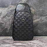 Чоловіча сумка-слінг через плече Louis Vuitton CK6204 чорна, фото 3