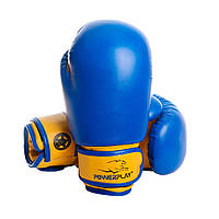 Боксерские перчатки JR Classic PowerPlay PP_3004JR_6oz_Blue/Yelow, Сине-желтые, 6 унций, World-of-Toys