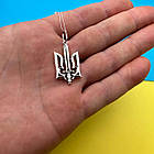 Кулон Герб України тризуб з мечем срібло 925 проба, фото 2
